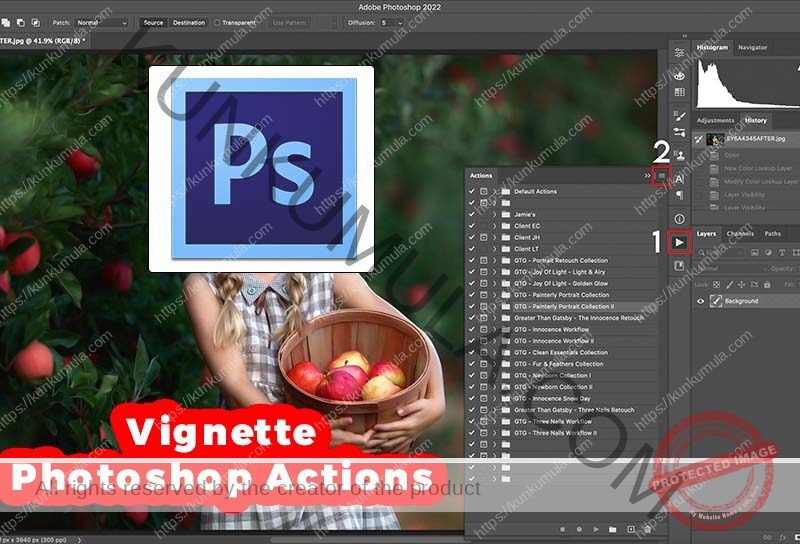 Vignette Photoshop Actions in Zip