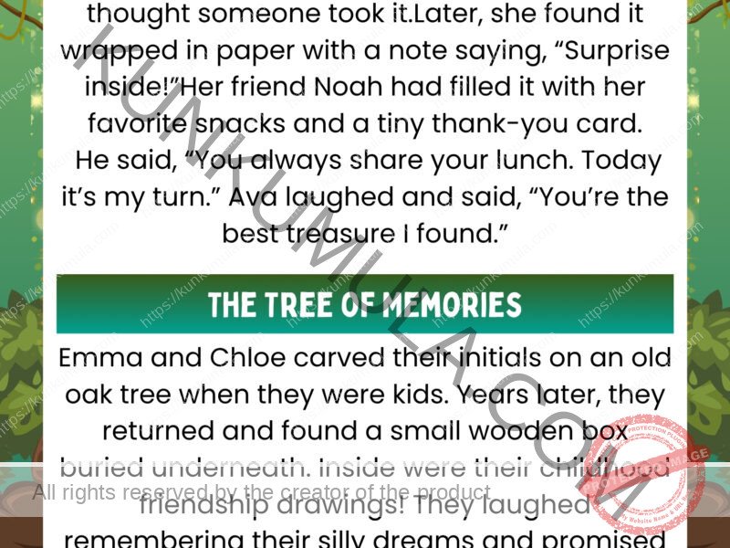 The Missing Lunchbox & The Tree of Memories Kids Reading Card