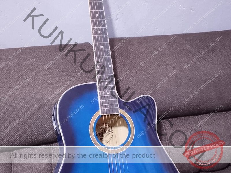 Acoustic Guitar Blue In Color