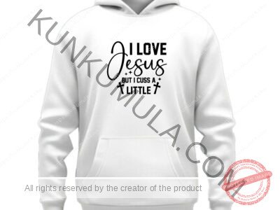 I love jesus but i cuss a little Artwork for T-shirts, hoodies, tote bags, wall art, stickers, mugs, and more
