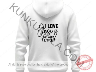 I love jesus but i cuss a little Artwork for T-shirts, hoodies, tote bags, wall art, stickers, mugs, and more