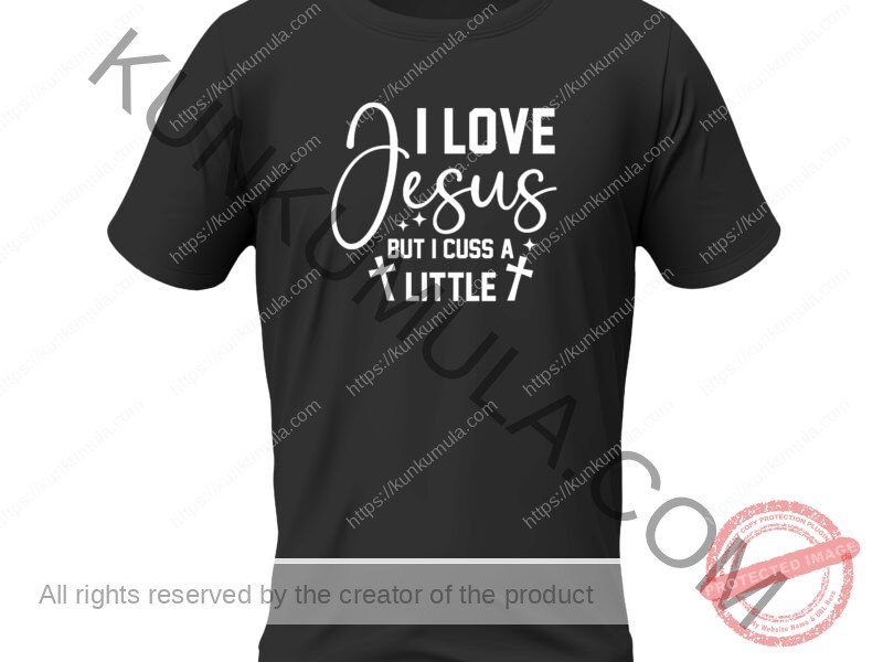 I love jesus but i cuss a little Artwork for T-shirts, hoodies, tote bags, wall art, stickers, mugs, and more