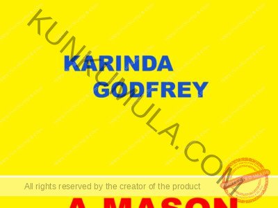KARINDA GODFREY A MASON FROM UGANDA