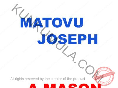 MATOVU JOSEPH A UGANDAN MASON