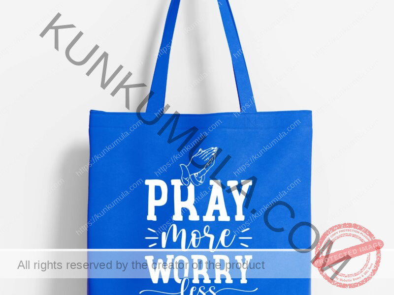Pray more worry less Artwork for T-shirts, hoodies, tote bags, wall art, stickers, mugs, and more