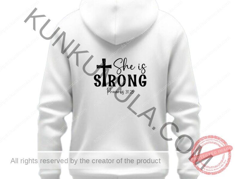 She is strong proverbs 3125 Artwork for T-shirts, hoodies, tote bags, wall art, stickers, mugs, and more Zipped file with a Png. Svg and Dxf Files of the Artwork