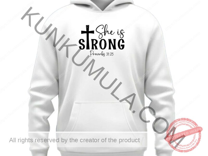 She is strong proverbs 3125 Artwork for T-shirts, hoodies, tote bags, wall art, stickers, mugs, and more Zipped file with a Png. Svg and Dxf Files of the Artwork