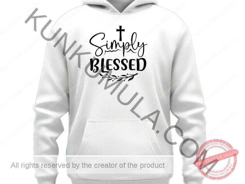Simply blessed Artwork for T-shirts, hoodies, tote bags, wall art, stickers, mugs, and more Zipped file with a Png. Svg and Dxf Files of the Artwork