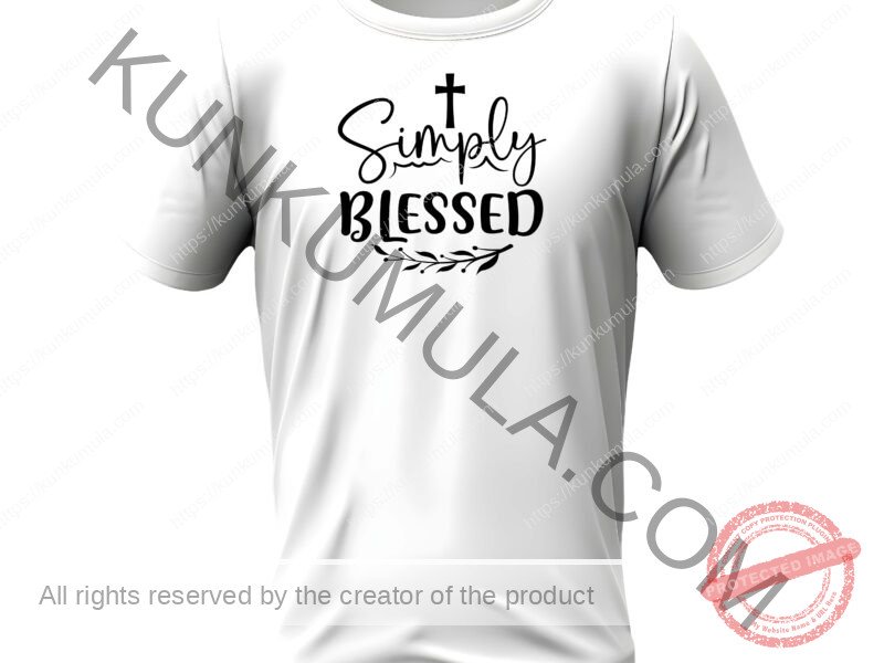 Simply blessed Artwork for T-shirts, hoodies, tote bags, wall art, stickers, mugs, and more Zipped file with a Png. Svg and Dxf Files of the Artwork