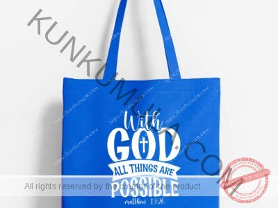 With god all things are possible 2-01 Artwork for T-shirts, hoodies, tote bags, wall art, stickers, mugs, and more Zipped file with a Png. Svg and Dxf Files of the Artwork