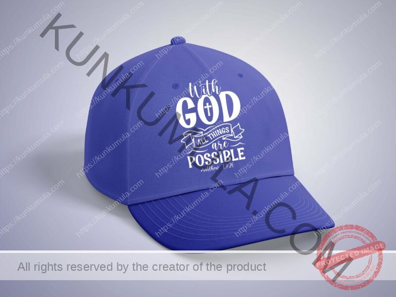 With god all things are possible A Artwork for T-shirts, hoodies, tote bags, wall art, stickers, mugs, and more Zipped file with a Png. Svg and Dxf Files of the Artwork