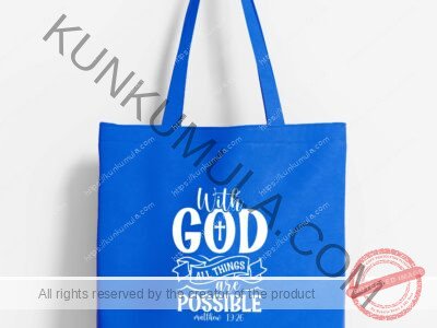 With god all things are possible A Artwork for T-shirts, hoodies, tote bags, wall art, stickers, mugs, and more Zipped file with a Png. Svg and Dxf Files of the Artwork