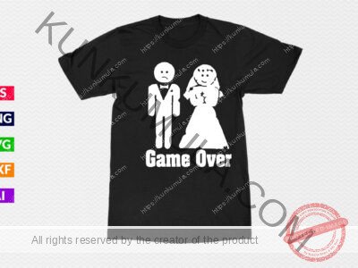 Game over, Artwork for T-shirts, hoodies, tote bags, wall art, stickers, mugs, and more Zipped file with a Png. Svg and Dxf Files of the Artwork