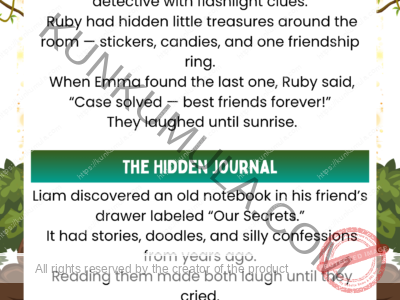 The Sleepover Mystery & The Hidden Journal Kids Reading Card