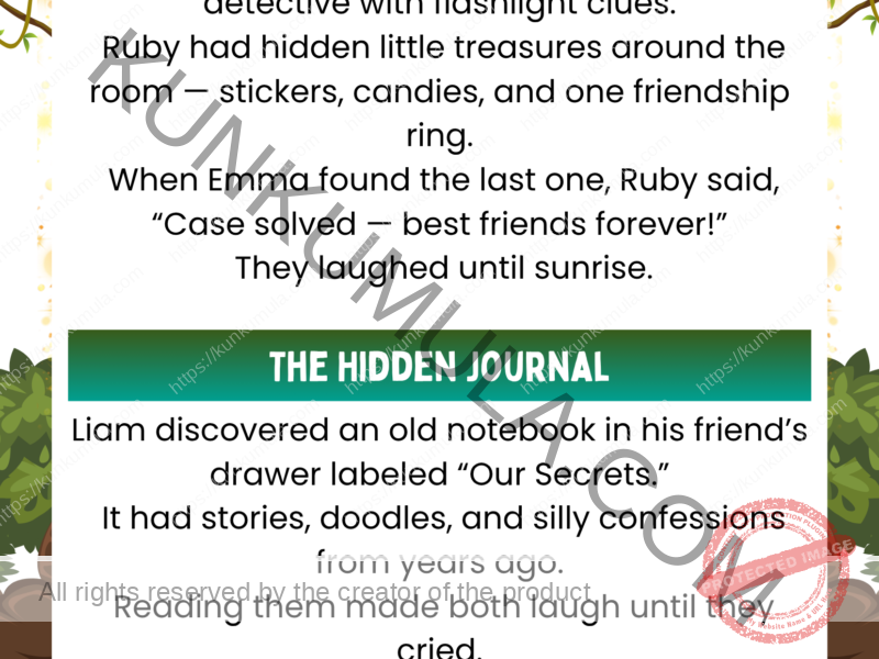 The Sleepover Mystery & The Hidden Journal Kids Reading Card