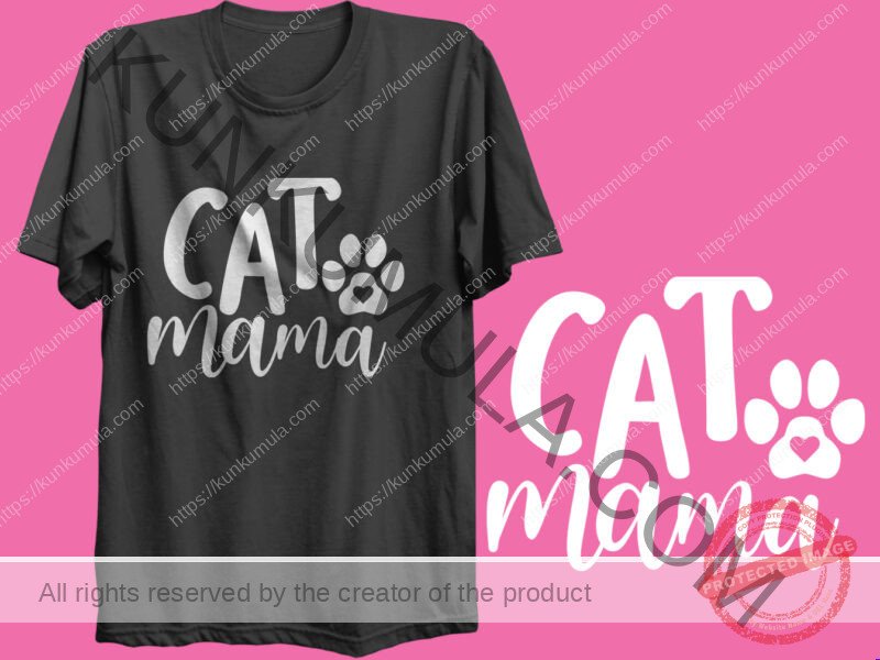 CAT MAMA ARTWORK | Artwork In PNG| Ai-File| EPS | HTML | PSD | JPG | for T-shirts, hoodies, tote bags, wall art, stickers, mugs, and more