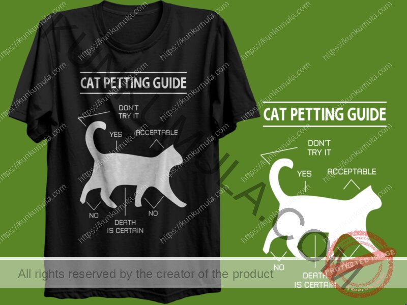CAT PETTING GUIDE ARTWORK | Artwork In PNG| Ai-File| EPS | HTML | PSD | JPG | for T-shirts, hoodies, tote bags, wall art, stickers, mugs, and more