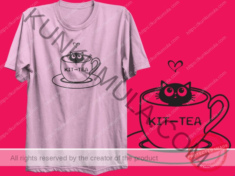 Kit Tea Artwork | Artwork In PNG| Ai-File| EPS | HTML | PSD | JPG | for T-shirts, hoodies, tote bags, wall art, stickers, mugs, and more