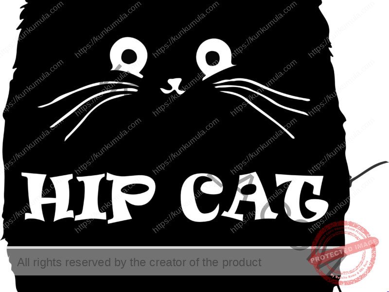 Hip Cat Artwork | Artwork In PNG| Ai-File| EPS | HTML | PSD | JPG | for T-shirts, hoodies, tote bags, wall art, stickers, mugs, and more