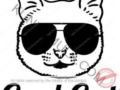 Cool Cat Artwork | Artwork In PNG| Ai-File| EPS | HTML | PSD | JPG | for T-shirts, hoodies, tote bags, wall art, stickers, mugs, and more
