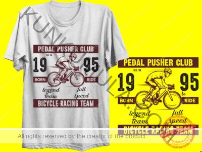 PEDAL PUSHER CLUB BICYCLE RACING TEAM ARTWORK | Artwork In PNG| Ai-File| EPS | HTML | PSD | JPG | for T-shirts, hoodies, tote bags, wall art, stickers, mugs, and more