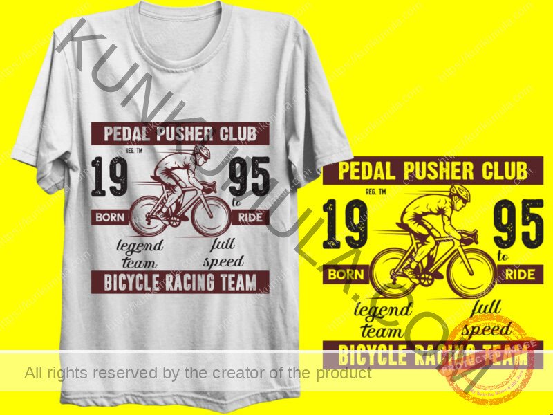 PEDAL PUSHER CLUB BICYCLE RACING TEAM ARTWORK | Artwork In PNG| Ai-File| EPS | HTML | PSD | JPG | for T-shirts, hoodies, tote bags, wall art, stickers, mugs, and more