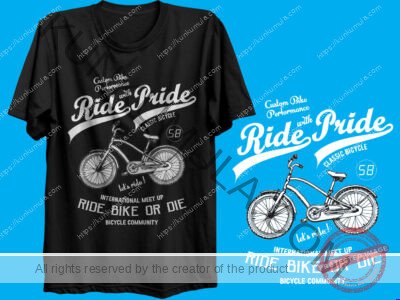 RIDE PRIDE OR RIDE BIKE ARTWORK | Artwork In PNG| Ai-File| EPS | HTML | PSD | JPG | for T-shirts, hoodies, tote bags, wall art, stickers, mugs, and more