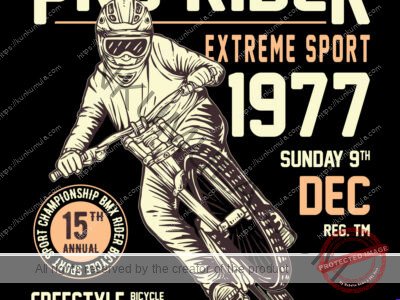 Reunion Pro Rider Free Style Bicycle Competition ARTWORK | Artwork In PNG| Ai-File| EPS | HTML | PSD | JPG | for T-shirts, hoodies, tote bags, wall art, stickers, mugs, and more