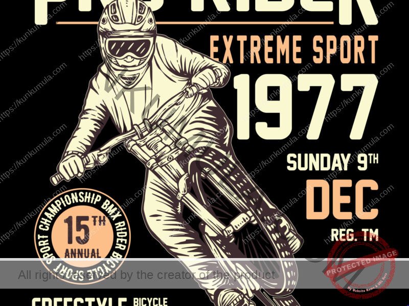Reunion Pro Rider Free Style Bicycle Competition ARTWORK | Artwork In PNG| Ai-File| EPS | HTML | PSD | JPG | for T-shirts, hoodies, tote bags, wall art, stickers, mugs, and more