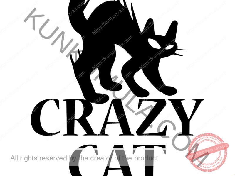 Crazy Cat Lady Artwork | Artwork In PNG| Ai-File| EPS | HTML | PSD | JPG | for T-shirts, hoodies, tote bags, wall art, stickers, mugs, and more