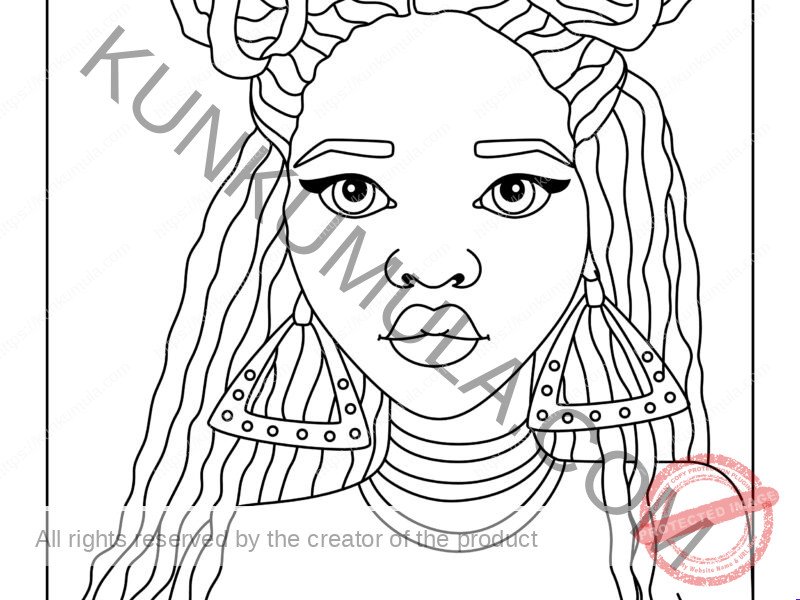 African black girl coloring page-1-01