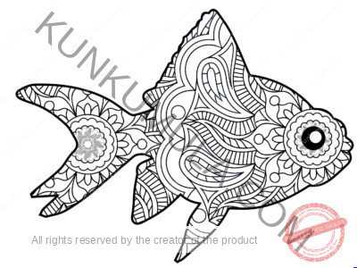 Coloring Book Ornamental Fish | Color With Your Kids | Family Fun | Print & Color