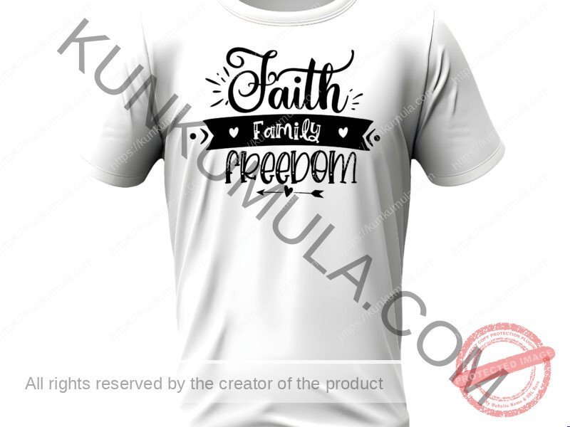 Faith Family Freedom Art Work | PNG, DXL, AI | Premium Design for T-Shirts, Hoodies & More