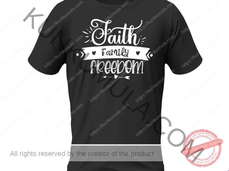 Faith Family Freedom Art Work | PNG, DXL, AI | Premium Design for T-Shirts, Hoodies & More