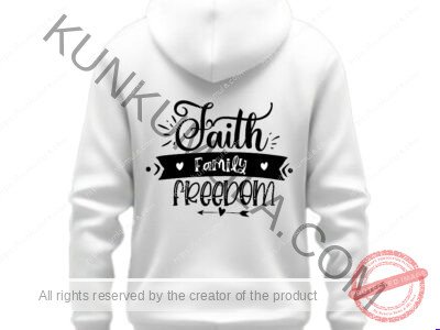 Faith Family Freedom Art Work | PNG, DXL, AI | Premium Design for T-Shirts, Hoodies & More