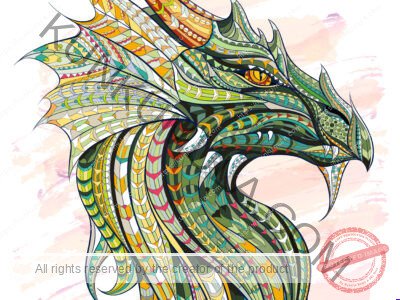 IZO 14 Dragon Artwork – Source Patterned Animal Ethnic JPG & EPS Design Files