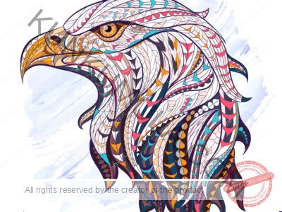 IZO 3 Eagle Source Patterned Animal Ethnic Artwork | JPG & EPS File Formats