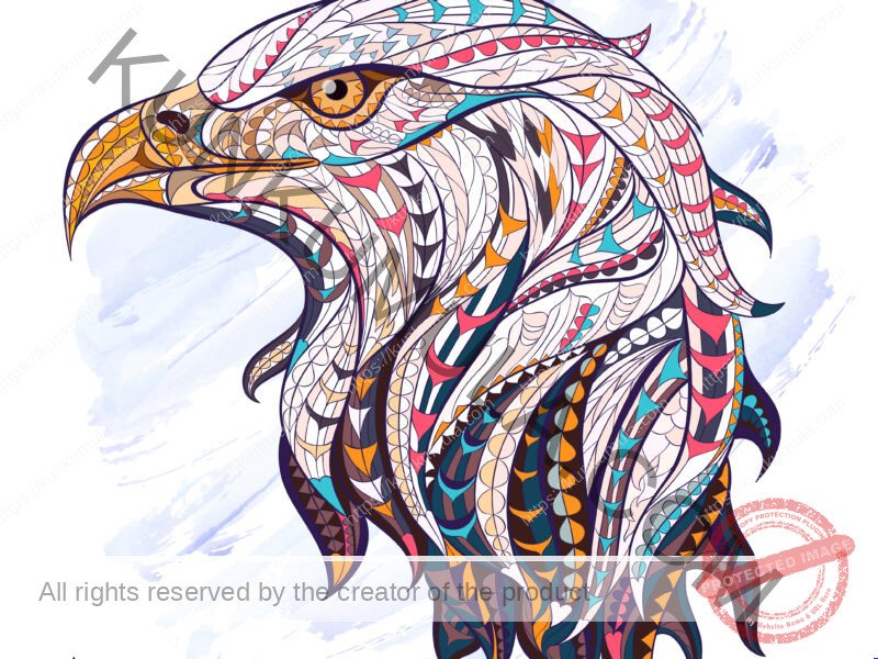 IZO 3 Eagle Source Patterned Animal Ethnic Artwork | JPG & EPS File Formats