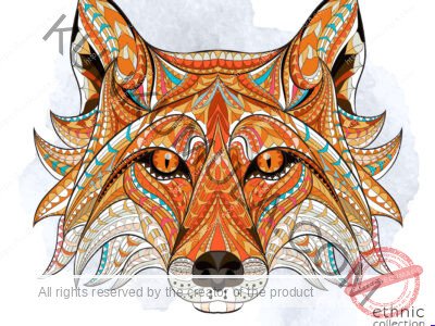 IZO 6 Fox Source Patterned Animal Ethnic Artwork – JPG & EPS Design File