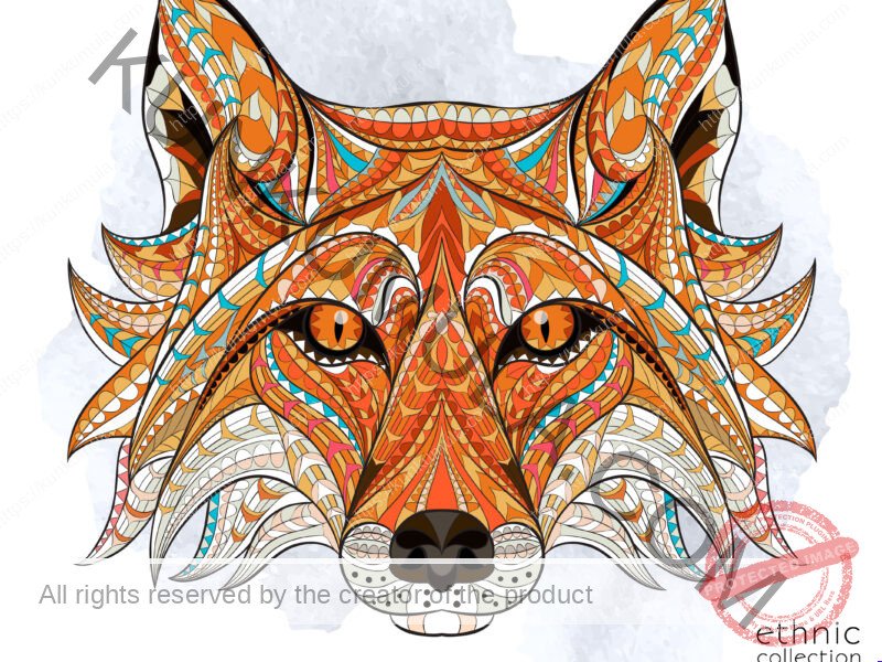 IZO 6 Fox Source Patterned Animal Ethnic Artwork – JPG & EPS Design File