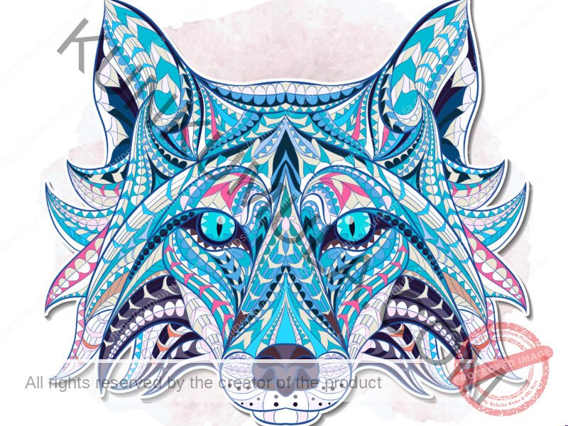 IZO 7 Fox Source Patterned Animal Ethnic Artwork – JPG & EPS Design Files