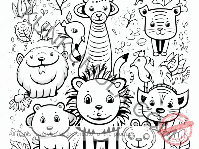 Jungle Safari 3| Shade With Your Children| Kids Coloring Pages