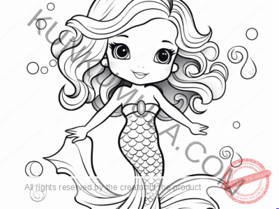 Mermaid 15 | With Your Kids | Family Fun | Print & Color (High Resolution