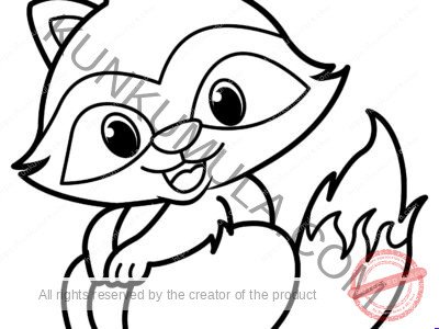 Raccoon | With Your Kids | Family Fun | Print & Color – High Resolution Kids Coloring Page