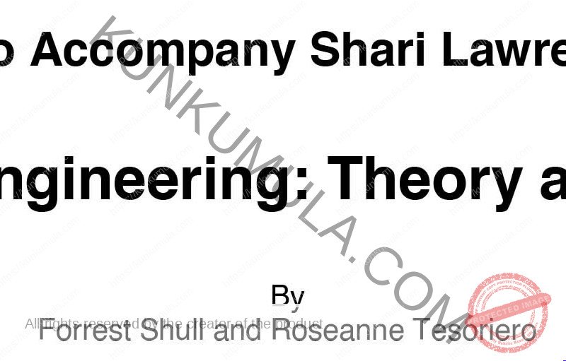 Study Guide to Accompany Shari Lawrence Pfleeger's Software Engineering: Theory and Practice By Forrest Shull and Roseanne Tesoriero Book In Pdf