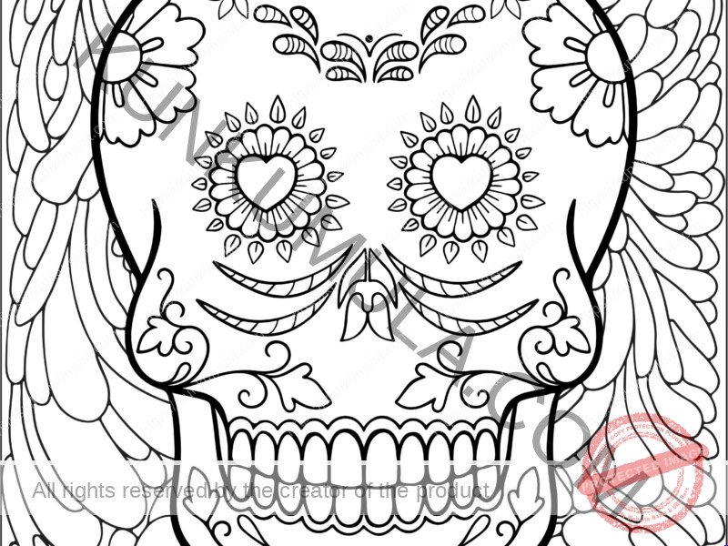 Sugar Skulls Coloring Pages PDF | Color With Your Kids | Family Fun | Print & Color