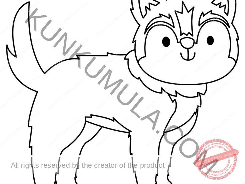 Wolf Colour Children Coloring Page For Kids