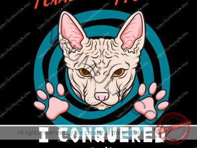 I Came I Purred I Conquered Artwork | Artwork In PNG| Ai-File| EPS | HTML | PSD | JPG | for T-shirts, hoodies, tote bags, wall art, stickers, mugs, and more