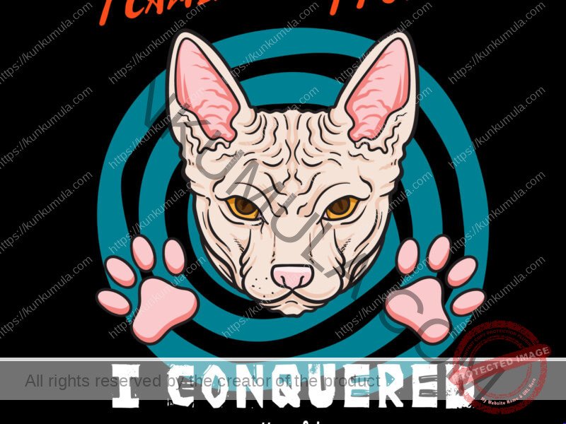 I Came I Purred I Conquered Artwork | Artwork In PNG| Ai-File| EPS | HTML | PSD | JPG | for T-shirts, hoodies, tote bags, wall art, stickers, mugs, and more