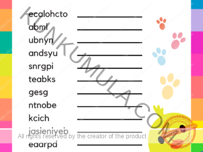 Easter Word Scramble A One Page Books For Kids Fun/ Games